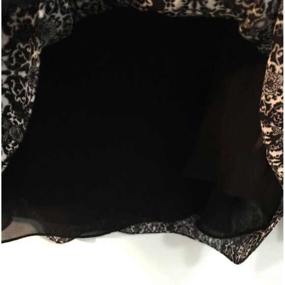 Belle by Kim Gravel Blouse Ruffle Front Flared Sleeve Black/White Lined - 2X - Picture 5 of 10